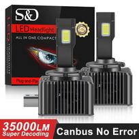 2vnt 35000Lm D3S LED priekinių žibintų lemputės D1S D2S D4S D8S D1R D2R D3R D4R D8R turbo LED CSP lustų žibintai, skirti BMW Benz Volvo lempai D8S