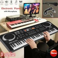 Naujausias 61 klavišų skaitmeninės muzikos elektroninės klaviatūros vargonų fortepijono rinkinys su mikrofonu ir dovana 61-key children's piano balta/juoda