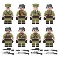 8 vnt/stal. Karinis ginklas Antrojo pasaulinio karo Antrojo pasaulinio karo armijos kareiviai MOC miesto figūrėlės Mini armijos dalys statybinės plytos dovanos žaislai
