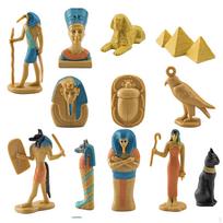 12x Senovės Egipto figūros, Egipto ornamentai Civilizacijos modelis Bastetas Hieroglifas