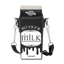 Pieno dėžutės piniginės ir rankinės moterims Black Harajuku Style Moteriški pečių krepšiai Punk Clutch su grandine Gothic Dark juoda