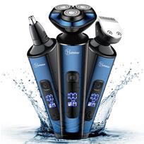 Hatteker vyriškos elektrinės skutimosi mašinos Skustuvas barzdos žirklės Rotorinis veido skustuvas vyrams Sideburn Trimmer Nosies kirptuvas šlapias sausas IPX7