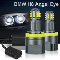 2vnt H8 LED Angel Eyes priekinių žibintų LED žymekliai Canbus BMW X5 E70 X6 E71 E90 E91 E92 M3 E89 E82 E87 automatinis priekinis žibintas 12V