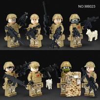 M8023 karinių statybinių blokų rinkinys pasienio patrulių puolimo pajėgų minifigūrėlės statybinių blokelių žaislai