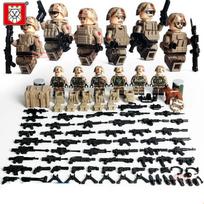 TBS59-64 Žemės tigro dykumos įspėjimo šuns neperšaunamas statybinis blokas minifigūrėlės žaislas