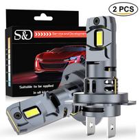 2vnt H7 LED priekinių žibintų lemputė mini belaidė 60W 20000LM 6500K CSP, skirta automobilio priekiniams žibintams, automatiniams diodiniams žibintams H7 turbo LED 12V automobiliui