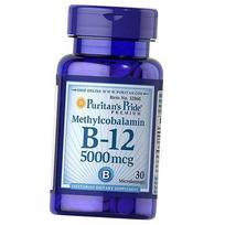 Vitaminas B12, metilkobalaminas, metilkobalaminas vitaminas B-12 5000, puritan's Pride 30 pastilių (36367212) 30Lozenges