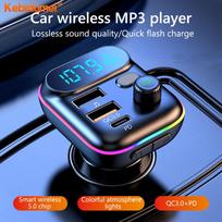 C29 automobilinis FM siųstuvas Bluetooth 5.0 MP3 grotuvas DC12V/24V įvestis dviguba USB 3.1A + PD 3.1A greito įkrovimo automobilinis įkroviklis C29