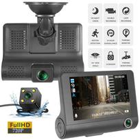 3 kamerų objektyvas 4,0 colių automobilinis DVR 24H Dash Cam HD 720P Dash Camera Dviejų objektyvų vaizdo įrašymo įrenginys 1080P Black Box Cycle Dashcam veidrodis