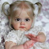 NPK 22 colių Baby Doll Girl Balta suknelė Reborn Princess Minkšta viso kūno silikoninė vonios lėlė 22in rožinė