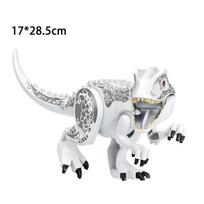 Baltos Tyrannosaurus Rex statybinės kaladėlės Didelio dinozauro modelio statybinių blokelių surinkimo žaislas