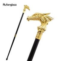 Auksinė prabangi drakono galvutė vaikščiojimo lazda, madinga dekoratyvinė lazda Gentleman Elegant Cosplay lazdelės rankenėlė Crosier 93 cm geltona