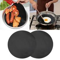 2 pakuotės 24 cm apvalios nelipnios aukštos temperatūros keptuvės keptuvės įkloto lakštų kepimo Wok lakštų padėklas, skirtas Ki