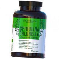 Spirulina ir Chlorella, Spirulina ir Chlorella, Golden Pharm 200 tab (71519004) 200tab