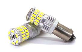 2 vnt. LED lemputė BA9S 12-24V CANBUS balta galinga bekelės