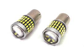 2 vnt LED lemputė BA15S, P21W 12-24V CANBUS 2100 lm balta su objektyvu