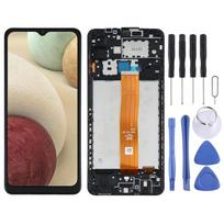 Originalus skystųjų kristalų ekranas, skirtas Samsung Galaxy A12 4G SM-A125F skaitmeniniam įrenginiui, visas komplektas su rėmeliu