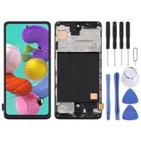 TFT LCD ekranas, skirtas Samsung Galaxy A51 4G Skaitmenintuvui Visas komplektas su rėmeliu juoda