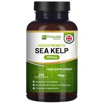 Sea Kelp 2000mg 200 Vegan tablečių | Natūralus jodo šaltinis | Aukščiausios kokybės ingredientai | Prowise išdidžiai pagamino JK