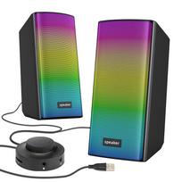 Naujas belaidis „Bluetooth“ garsiakalbis su RGB šviesos žemųjų dažnių garsiakalbio garso dėžute mini nešiojamasis garsiakalbis, skirtas kompiuteriniam žaidėjui / kompiuteriui / televizoriui / telefonui / nešiojamam kompiuteriui