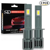 2 vnt H1 H3 LED priekinių žibintų lemputė 60W 20000LM 6500K H27 880 881 CSP, skirta automobilio mini priekiniams žibintams tolimųjų šviesų šviesos automatiniai diodiniai rūko žibintai 12V automobilis H27 880
