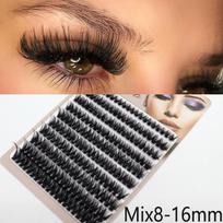 200 vnt. Segmentinių blakstienų klasterio priauginimas netikrų blakstienų WH03-C-Mix8-16mm