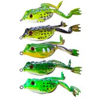 5 vnt Topwater žvejybos masalai Bass, Bionic varlės formos masalas 5,5 cm 15,5 G su dėžute
