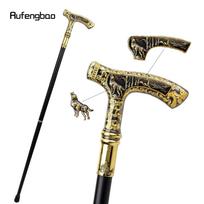 Auksinė juoda prabangi vilko rankena vaikščiojimo lazdelė, madinga dekoratyvinė lazda Gentleman Elegant Cosplay lazdelės rankenėlė Crosier 90 cm