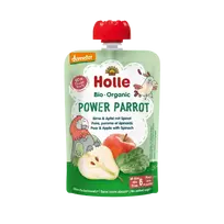Ekologiška kriaušių, obuolių ir špinatų tyrelė, be pridėtinio cukraus | HOLLE (100 g)