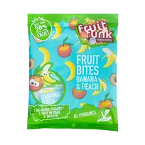 Bananų ir persikų vaisių kąsneliai, be pridėtinio cukraus | FruitFunk (100 g)
