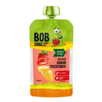 Bananų ir braškių tyrelė, be pridėtinio cukraus | Bob Snail (120 g)