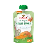 Ekologiška morkų, saldžiųjų bulvių ir žirnelių tyrelė | Holle (100 g)