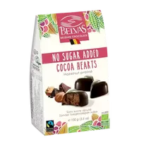 Belgiško šokolado širdelės, be pridėtinio cukraus | BELVAS (100 g)