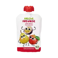 Ekologiška obuolių, kriaušių ir pasiflorų tyrelė, be glitimo | FRECHE FREUNDE (100 g)