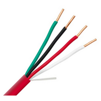 Priešgaisrinis kabelis 4x0,5mm raudonas, ekranuotas, 100m