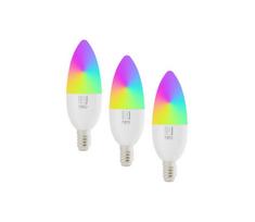 Immax NEO 07716CDO -KOMPLEKTAS 3xLED RGB Pritemdoma elektros lemputė E14/6W/230V Wi-Fi Tuya+RC