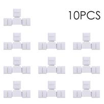 T formos 4 kontaktų RGB LED juostelės jungtis Greitas skirstytuvas 10 Pack White balta