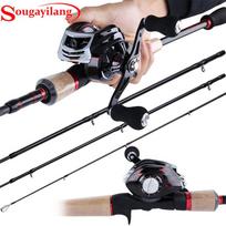 Meškerės ir ritės kombinacijos su jaukų meškeriojimo koteliu su CNC apdirbta 17+1 BB jaukų rite 2.1M rod and left reel