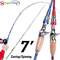 7Ft Baitcasting Meškerės Spining Meškerė Anglies Jūros vandens Kelioninės meškerės SPINNING ROD mėlyna