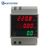Din bėgio daugiafunkcis LED skaitmeninis energijos matuoklis AC 250-450V 0-100.0A Ampermetras Voltmetras Volt Amper įtampos srovės matuoklis