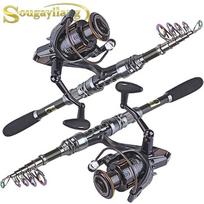 Jūros meškerės ir ritės kombinacijos 13+1BB spiningo ritė Jūros sūraus vandens gėlo vandens rinkiniai Žvejyba valtimis 1.8M Rod 2000 Reel