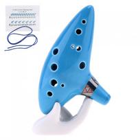 Alto 12 skylių Ocarina keramikos tonas C fleita dangaus mėlynas instrumentas su muzikine knyga ir kaklo dirželiu