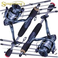 Gėlo vandens sūraus vandens „Fsihing Tackle Combos“ 5,4 pėdų 5 sekcijų kelioninės meškerės 6BB sukimosi ritės 5.4FT Rod&Reel 1000