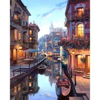 Venecijos naktinis vaizdas peizažas „pasidaryk pats“ Skaitmeninė tapyba pagal skaičius Šiuolaikinis sienų menas Tapyba ant drobės Unikali dovana namų dekoravimui 40x50 cm 40x50cm no frame