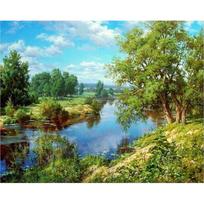 miškas Upė natūralūs peizažai „pasidaryk pats“ tapyba pagal numerius Sienų paveikslas Akrilo drobės tapyba namų dekoravimui 40x50cm no frame