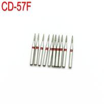 10 vnt Dental Diamond Burs Dantų poliravimo grąžtai, skirti didelės spartos rankiniam įrankiui Fine FG 1,6 mm CD-57F odontologijos medžiaga white