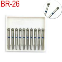 10 vnt Dental FG Burs 1,6mm Dentist Instrument Dentistry Lab High Speed ​​Deimantinis poliravimo vidutinis grąžtas BR-26 BR-26 mėlyna