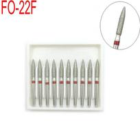 10 vnt FO-22F stomatologinių deimantinių kapų grąžtai Odontologijos kapai didelės spartos rankinis instrumentas FG rankenos skersmuo 1,6 mm odontologo įrankiai