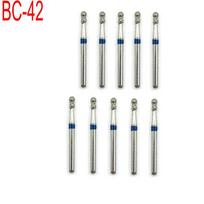 10 vnt FG deimantinis grąžtas dantų poliravimo išlyginamasis balinimo įrankis, vidutinis 1,6 mm, skirtas didelio greičio rankiniam įrankiui BC-42 BC-42 mėlyna
