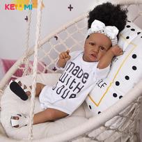 KEIUMI 57 CM Reborn Baby Dolls Viso kūno silikoninis minkštas prisilietimas Naujos mados Reborn Baby Girl kolekcijos žaislas vaikams. 57cm